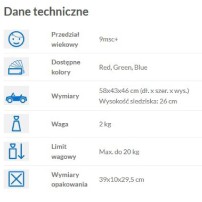 Jeżdzik Caretero Beetle zielony