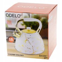 Czajnik tradycyjny Odelo OD2283 biało-złoty