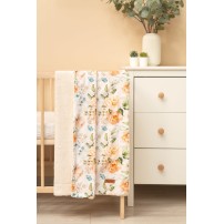 Sensillo pluszowy koc spacerowy 80x100cm SILLO-42905 Piwonie