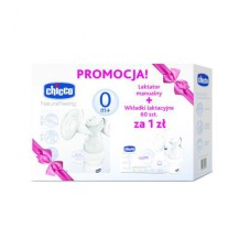 Chicco NaturalFeeling Laktator manulany + wkładki 60 szt.