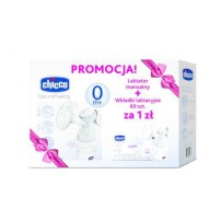 Chicco NaturalFeeling Laktator manulany + wkładki 60 szt.