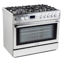 RAVANSON 5 palnikowa kuchnia gazowo-elektryczna KWGE-K90 CHEFF MODERN stal nierdzewna