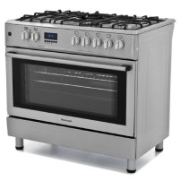 RAVANSON 5 palnikowa kuchnia gazowo-elektryczna KWGE-K90 CHEFF MODERN stal nierdzewna