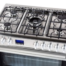 RAVANSON 5 palnikowa kuchnia gazowo-elektryczna KWGE-K90 CHEFF MODERN stal nierdzewna