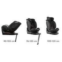 Kidwell Fotelik samochodowy GOCAR Black-Gray 40-135cm obrotowy