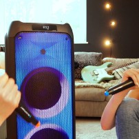 GŁOŚNIK PB 08 DB BLAUPUNKT LED PARTY BOX KARAOKE 2 x MIKROFON  BEZP. BLUETOOTH