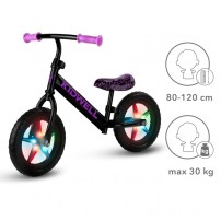 Kidwell Rowerek biegowy REBEL LED Neon pink świecące koła