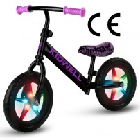 Kidwell Rowerek biegowy REBEL LED Neon pink świecące koła