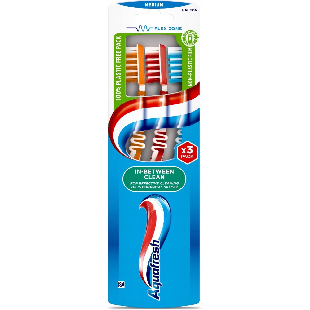 Szczoteczka Do Zębów Aquafresh 3 Pack In-Between Clean Medium