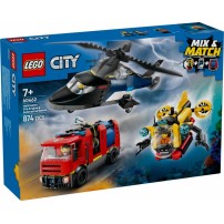 Lego City Zestaw Z Helikopterem Wozem Strażackim I Łodzią 60462