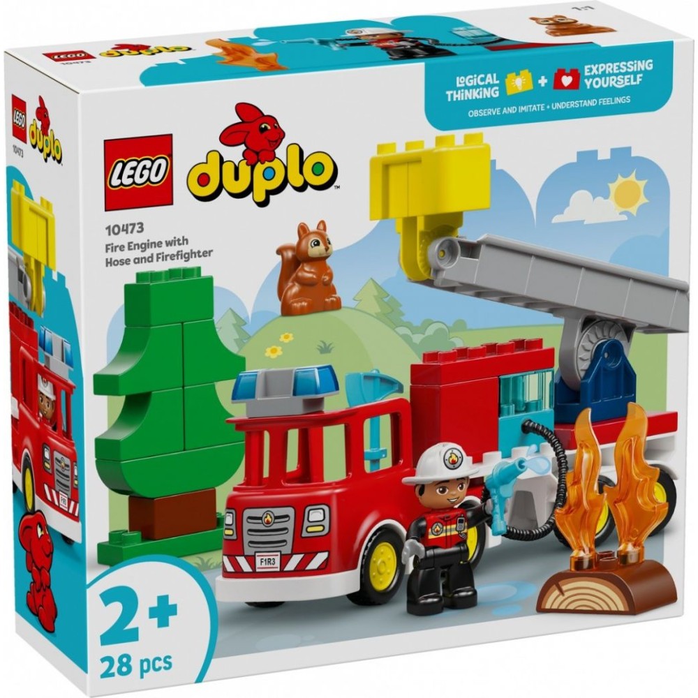 Lego Duplo Wóz Strażacki Z Wężem I Strażakiem 10473