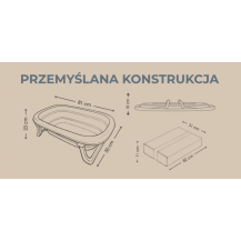 Tega Baby składana wanienka z odpływem i termometrem  81cm szara