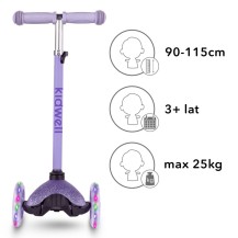 Kidwell Hulajnoga balansowa UNO Glitter Violet led koła