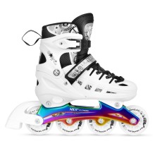 Łyżworolki 4w1 Nils Białe LED S(31-34) NH10905 NEW