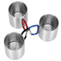 Kubek Niebieski Kempingowy Z Karabińczykiem Nils NC17110 Stal Nierdzewna 300 ml