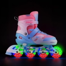 Łyżworolki Ochraniacze Nils Moonbeam Białe LED S(31-34) NA0189