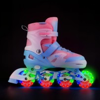 Łyżworolki Ochraniacze Nils Moonbeam Białe LED S(31-34) NA0189