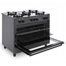 Kuchnia Gazowo-Elektryczna Ravanson KWGE K90 Glass Black