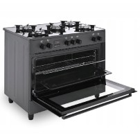 Kuchnia Gazowo-Elektryczna Ravanson KWGE K90 Glass Black