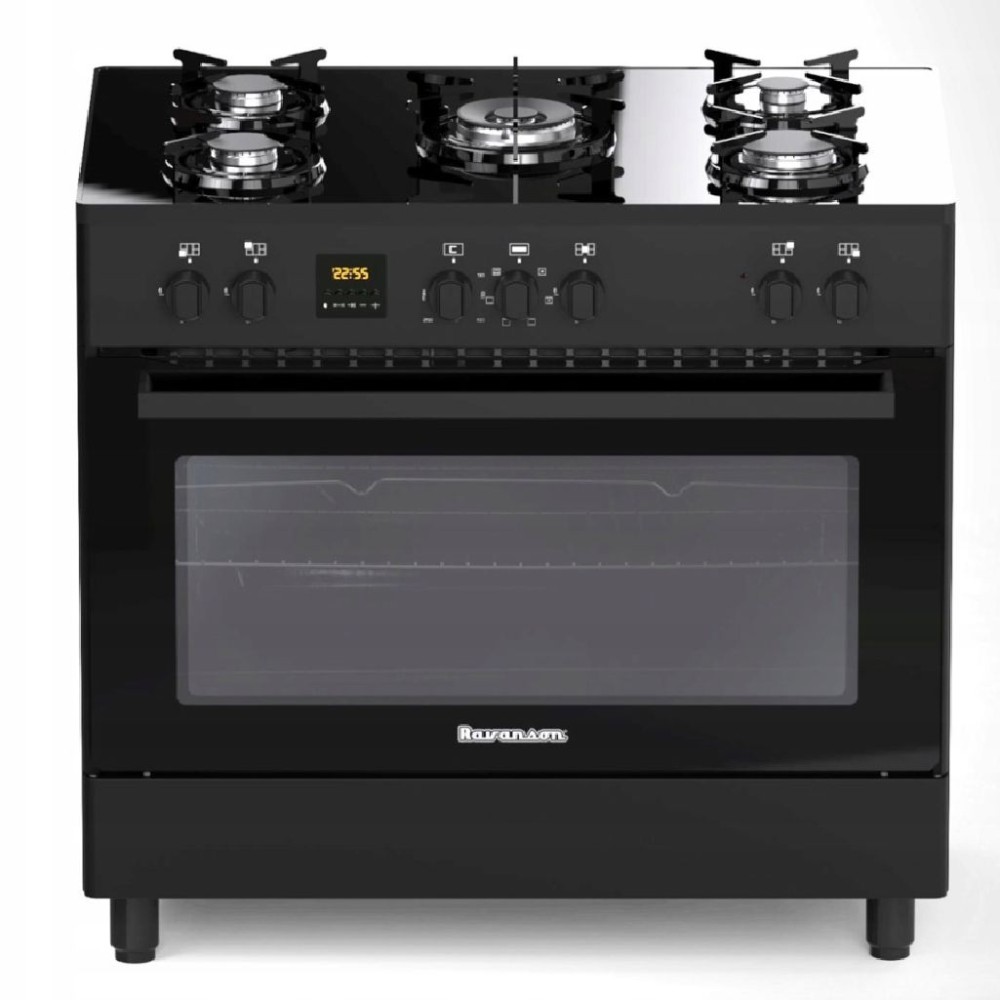Kuchnia Gazowo-Elektryczna Ravanson KWGE K90 Glass Black