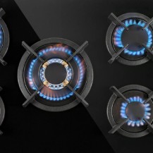 Kuchnia Gazowo-Elektryczna Ravanson KWGE K90 Glass Black