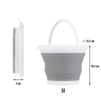Wiadro Składane Nils NC1783 Szare 5l