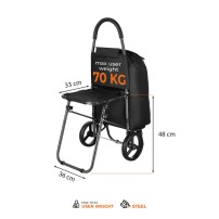 Wózek Na Zakupy Z Siedziskiem Nils NC4303 Czarny 40l