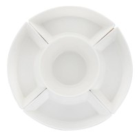 Miseczki Do Dipów Florina Adria Biała Okrągły 5 Elem + Podstawa Bambusowa