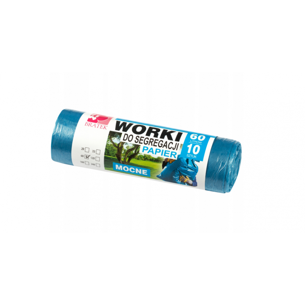Worki Do Segregacji Bratek 60L Niebieskie-Papier 10szt