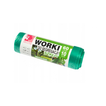 Worki Na Śmieci Do Segregacji Bratek 60l Zielone -Szkło 10szt