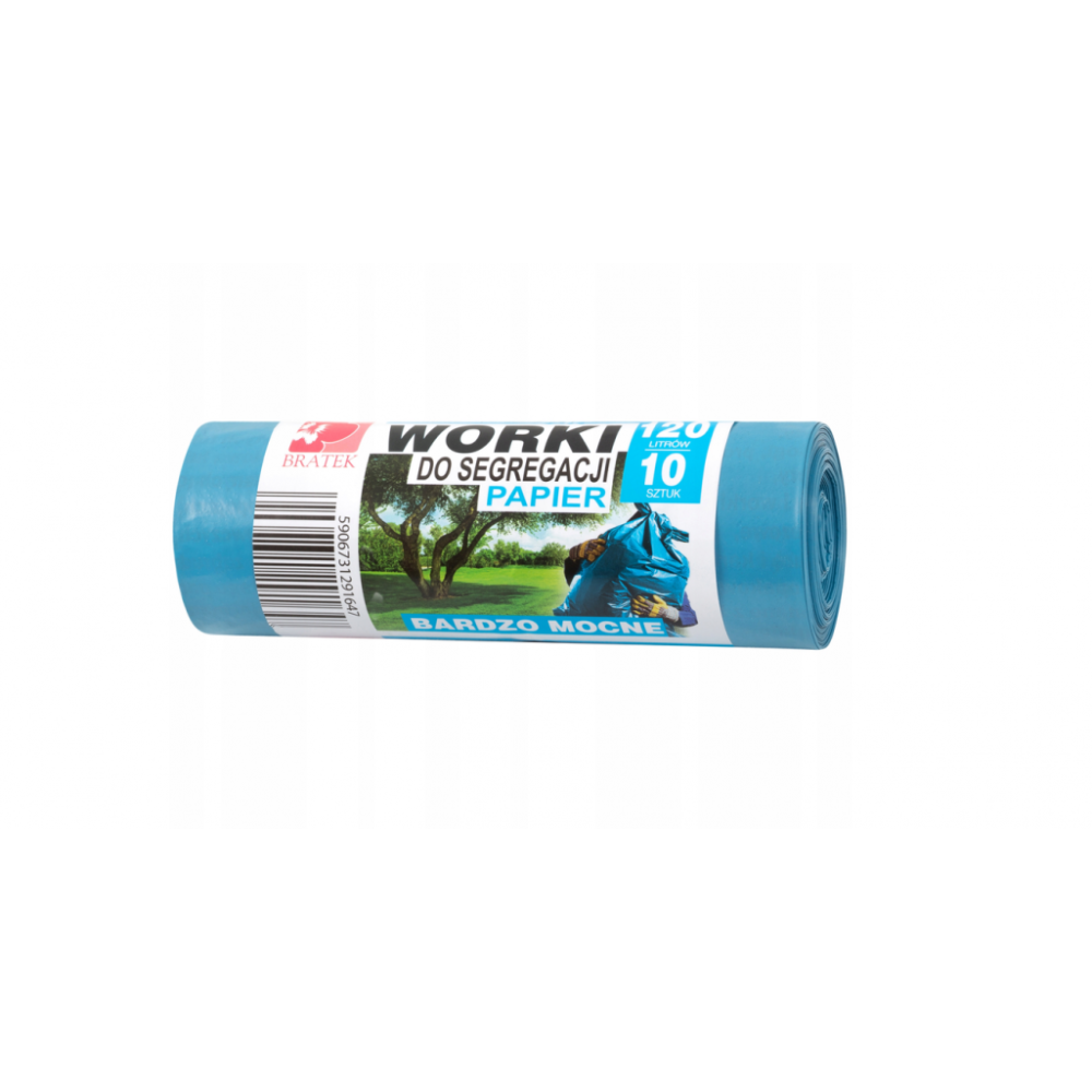 Worki Do Segregacji 120L Niebieskie - Papier 10Szt