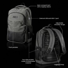 Plecak Miejski Z USB Nils NC4503 Szary 18 l
