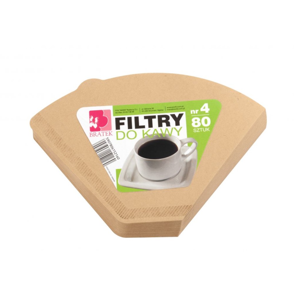Filtry Do Kawy Bratek NR4 80szt