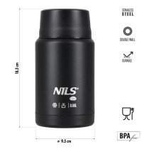 Termos Obiadowy Nils NC3807 Czarny 550ml