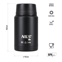 Termos Obiadowy Nils NC3807 Czarny 550ml