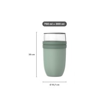 Lunchpot Ellipse XL 750+300 ml Nordic Sage 107657094700 Zielony