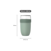 Lunchpot Ellipse XL 750+300 ml Nordic Sage 107657094700 Zielony