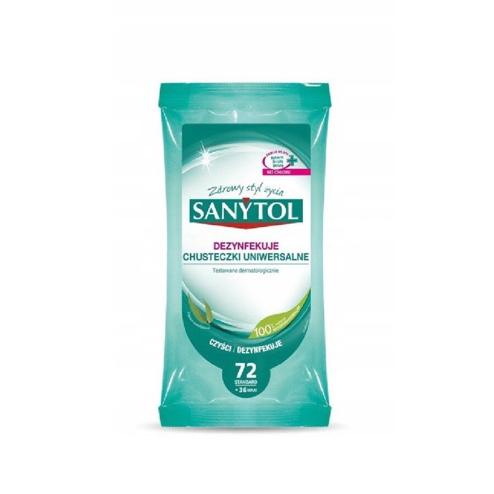 Chusteczki do czyszczenia i dezynfekcji Sanytol 72 szt.
