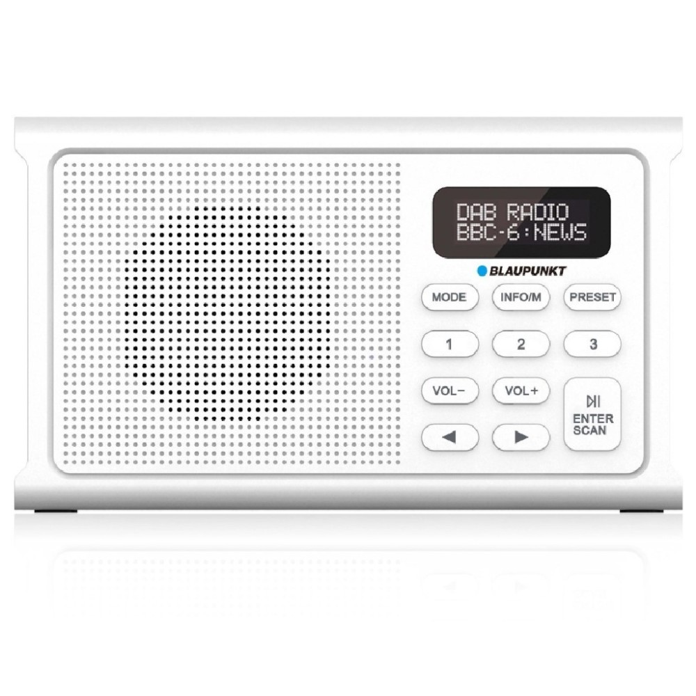 Radio Cyfrowe Blaupunkt DR 3WH Białe AKUM. (DAB+/FM/RDS/BT/ZEGAR/ALARM)
