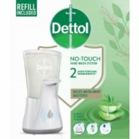 Dettol Bezdotykowy Aplikator Mydła Do Rąk W Płynie Aloes I Bambus Komplet (Dozownik Plus Refill) 250 ml