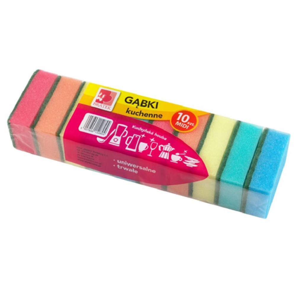 Gąbki Do Naczyń Bratek 10szt Midi