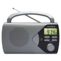 Radio Hyundai PR 200S Srebrne Bat-Siec (LCD, AM/FM, Zegar, Budzik, Minijack)