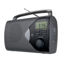 Radio Hyundai PR 200S Srebrne Bat-Siec (LCD, AM/FM, Zegar, Budzik, Minijack)