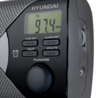 Radio Hyundai PR 200S Srebrne Bat-Siec (LCD, AM/FM, Zegar, Budzik, Minijack)