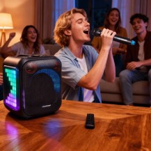 Głośnik Blaupunkt PB 6 Led Party Box Karaoke 1 x Mikrofon Bezp. Bluetooth