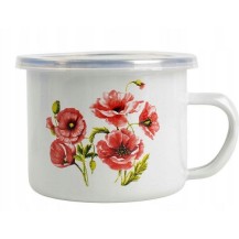 Kubek Emaliowany 12 cm 0,9L Maki