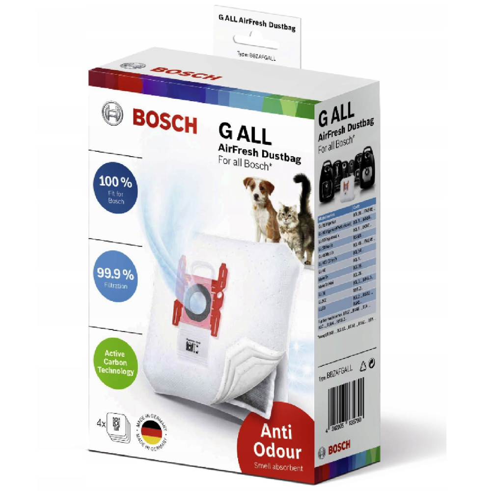 Worki Do Odkurzaczy Antyzapachowe Bosch BBZAFGALL 4 szt.