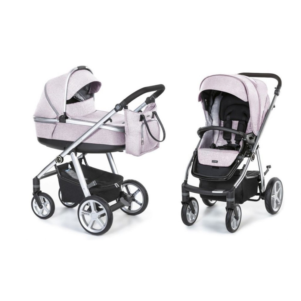 Espiro next 2.1 melange wózek 2w1 Pink Walk 08 żelowe koła
