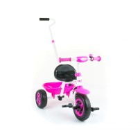 Milly Mally Turbo rowerek trójkołowy + pchaczem pink