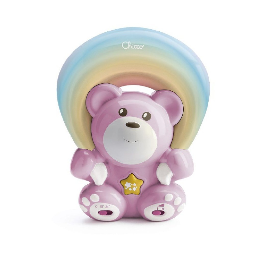 Chicco Rainbow Sky Miś z projektorem Różowy